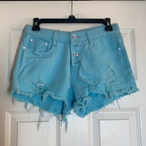 3/$10 - Icey Elsa blue high waist shorts